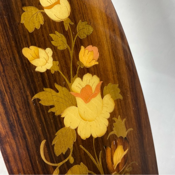 🎉LAST CALL🎉Vintage Walter Stahli Switzerland Wood Inlay Floral Wall Hanging - Picture 6 of 16